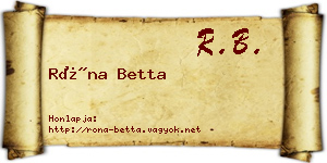 Róna Betta névjegykártya